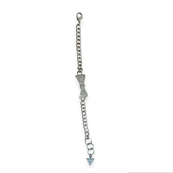 Guess Silver Bracelet w ribbon and stones - Picture 3 of 9